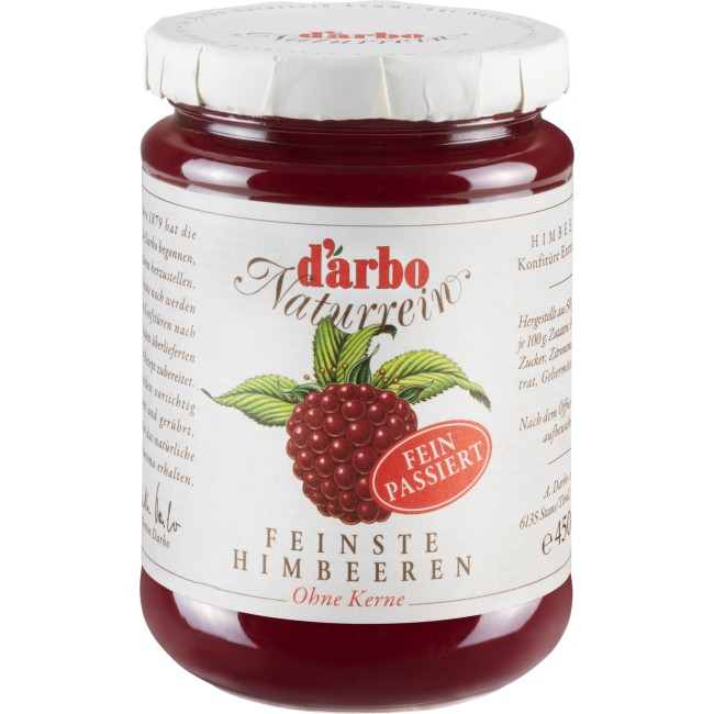 Darbo Natural Raspberry Seedless Jam 450g